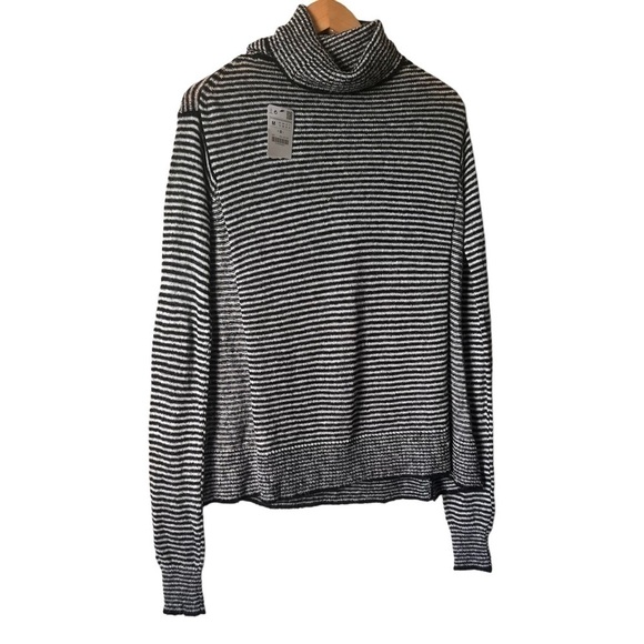 Zara Sweaters - Zara Knit Mohair Stripe Turtle Neck Top Size Medium
